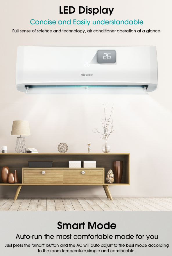 HISENSE AN09CBG 1.0HP NON INVERTER AIR COND (Without installation)