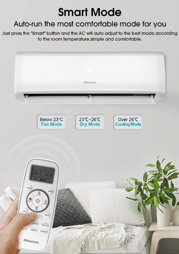 HISENSE AN09CBG 1.0HP NON INVERTER AIR COND (Without installation)