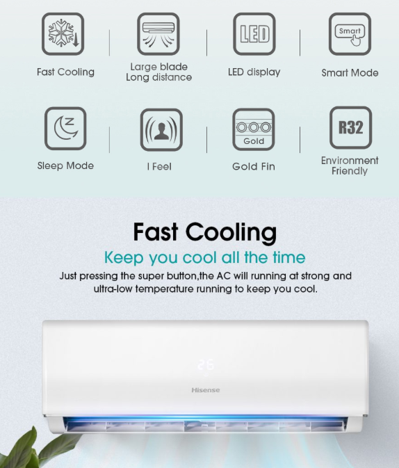 HISENSE AN25DBG 2.5HP NON INVERTER AIR COND (Without installation)
