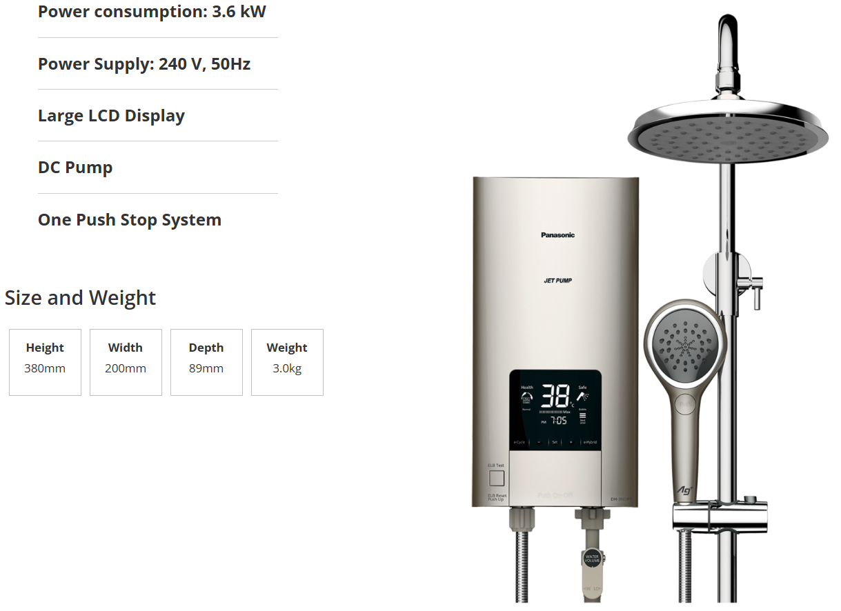 PANASONIC HOME SHOWER (JET PUMP) DH-3NDP1MSR