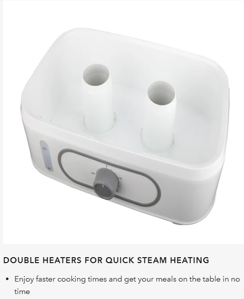 ELBA FOOD STEAMER EFS-M2028(WH) - 2 DETACHABLE LAYERS (20L)