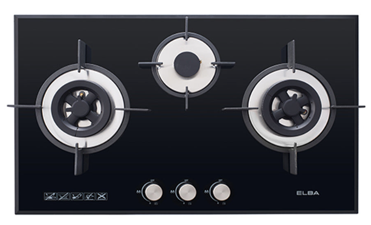 ELBA TRIPLE BURNERS BUILT-IN GLASS HOB EGH-K8943G(BK)