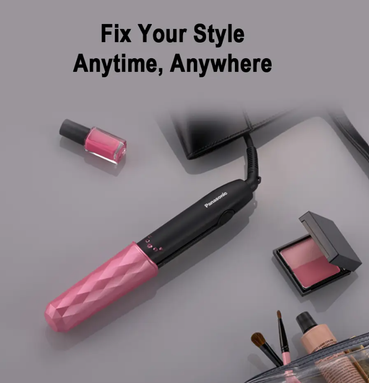 PANASONIC COMPACT HAIR STRAIGHTENER & CURLER EH-HV11-K655