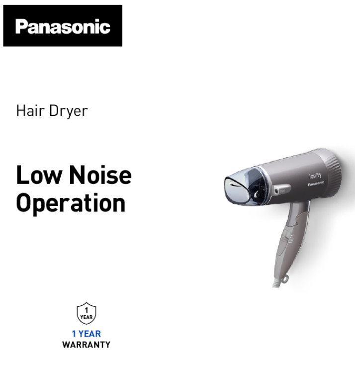 PANASONIC 1500W L0W NOISE IONITY HAIR DRYER EH-NE44-T655