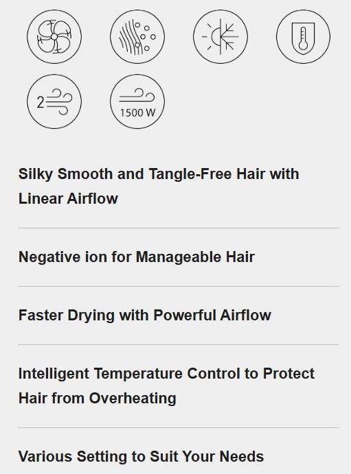 Panasonic EH-NE6M-C (Light Beige) ionity Hair Dryer with Linear Airflow
