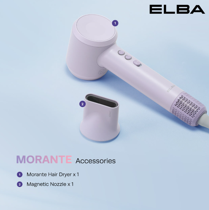 ELBA HAIR DRYER MORANTE EHD-Q5653DC(PK) - BLDC MOTOR, PASTE PINK (1,600W)