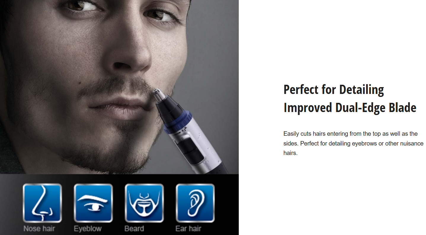 PANASONIC NOSE & EAR HAIR TRIMMER WITH VORTEX CLEANING SYSTEM ER-GN30-K541