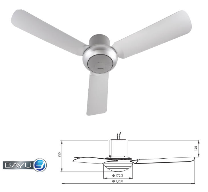 PANASONIC F-M12D2VBHH - BABY FAN 48 INCH BAYU 3 BLADE