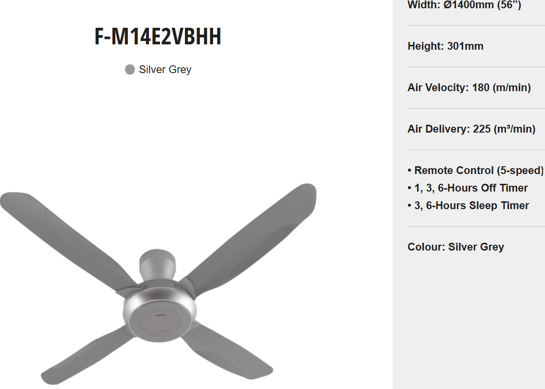 PANASONIC F-M14E2VBHH - CEILING FAN (56 INCH) 4 BLADE