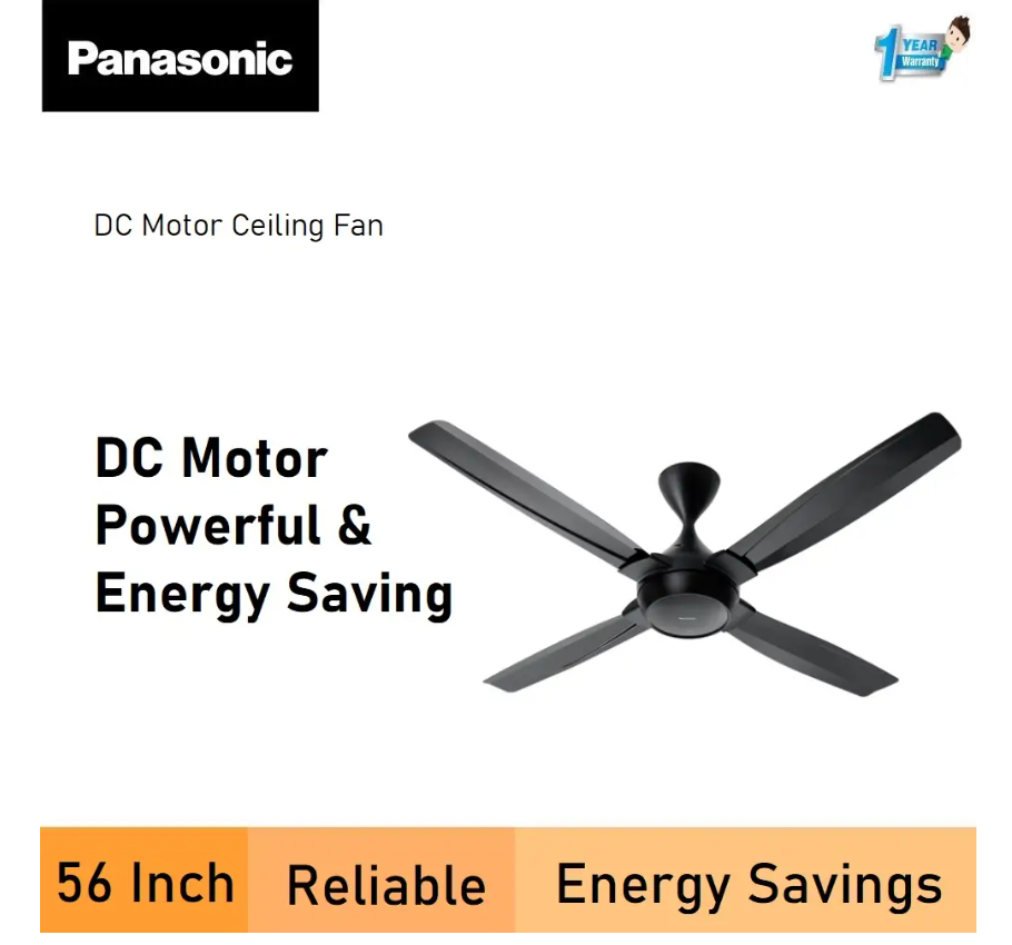 PANASONIC F-M14FEVBKH - (56 INCH) CEILING FAN 4-BLADE DC MOTOR CEILING FAN SLEEK & SMOOTH DESIGN