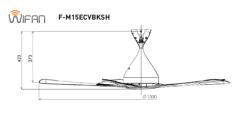 PANASONIC F-M15ECVBKSH - WIFAN Wi-Fi 5-BLADE CEILING FAN