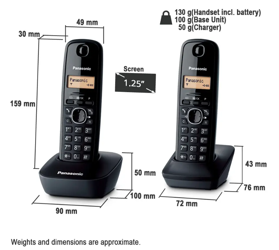 PANASONIC CORDLESS DECT KX-TG1612MLH