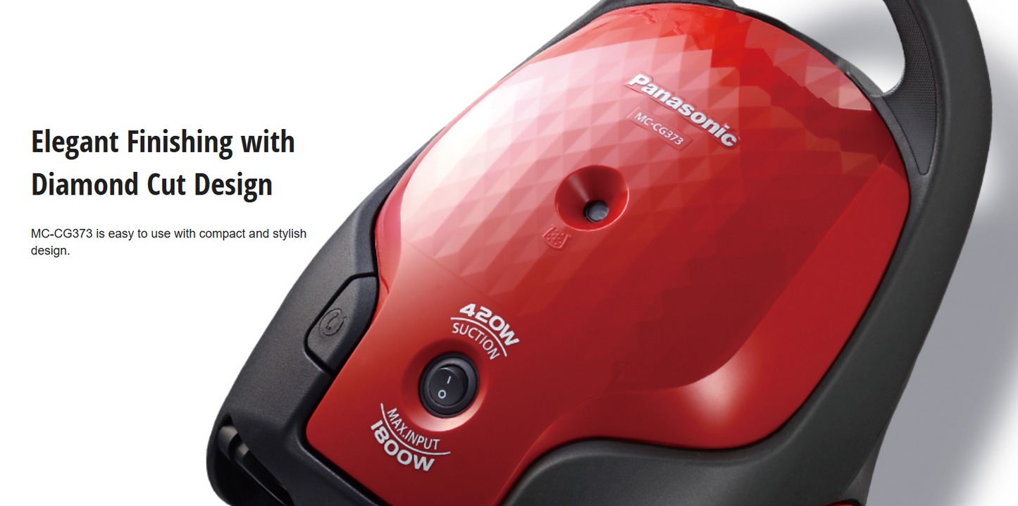 PANASONIC BAGGEDD VACUUM CLEANER MC-CG373RV47