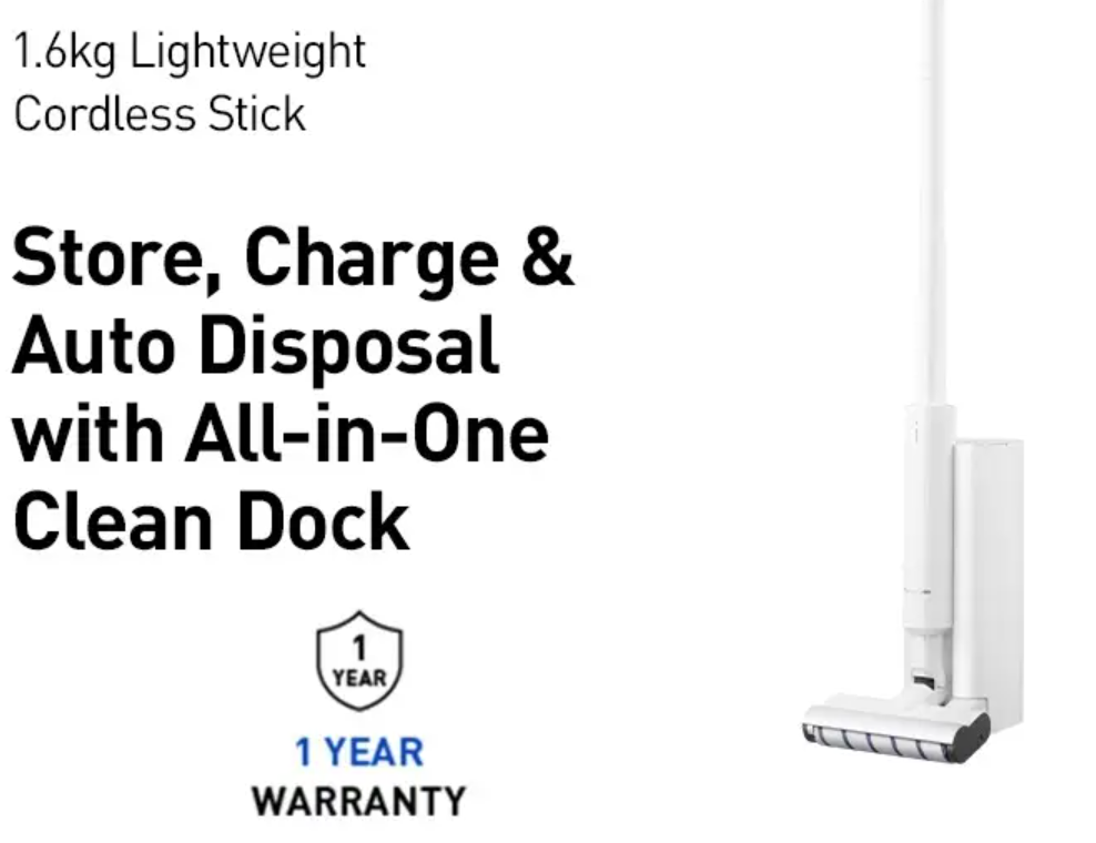 PANASONIC HANDHELD VACUUM CLEANER WITH ALL IN ONE CLEAN DOCK MC-KC1W247