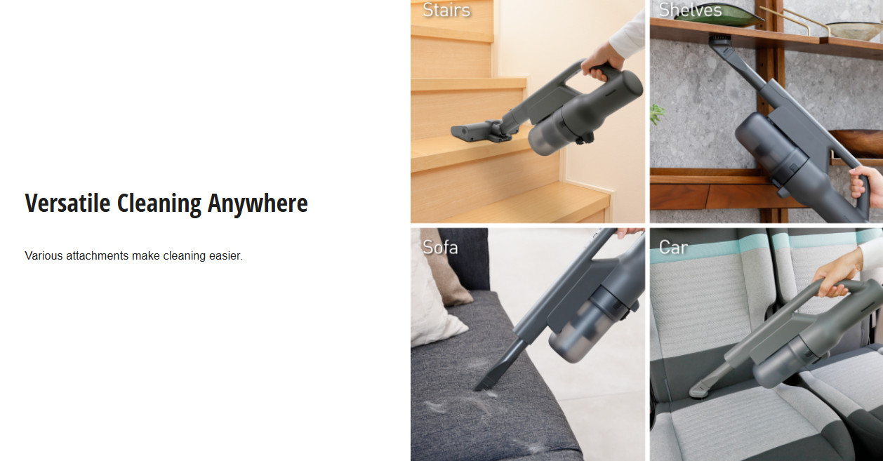 PANASONIC LIGHTWEIGHT CORDLESS HANDHELD STICK VACUUM CLEANER MC-SBM20HV47