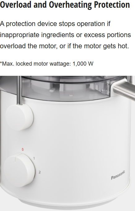PANASONIC 2.0L LARGE CAPACITY JUICER MJ-CB100WSK