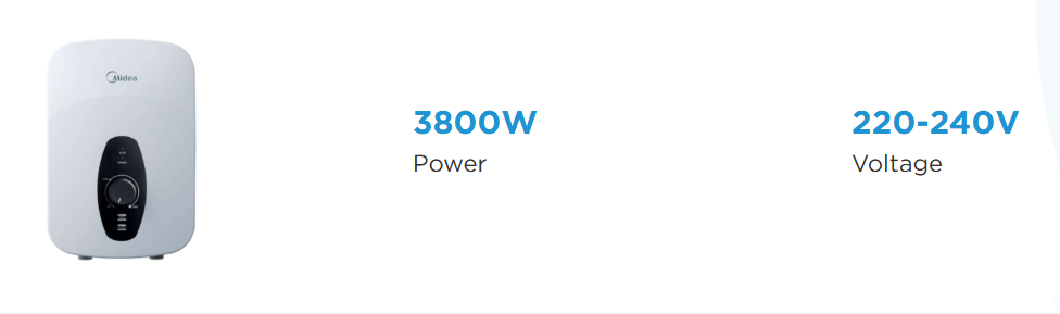 MIDEA 3.8kW WATER HEATER WITHOUT PUMP MWH-38Q