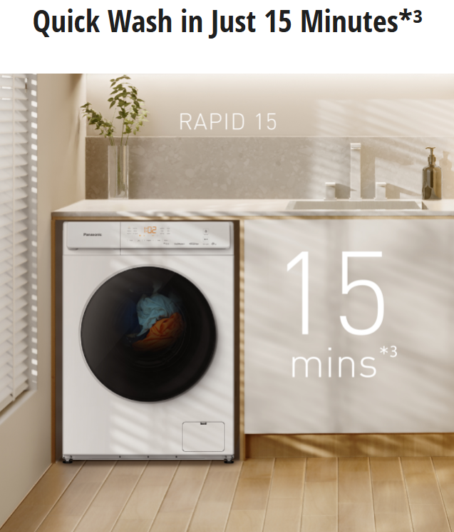 PANASONIC 8KG FRONT LOAD WASHING MACHINE NA-16JF1WMY