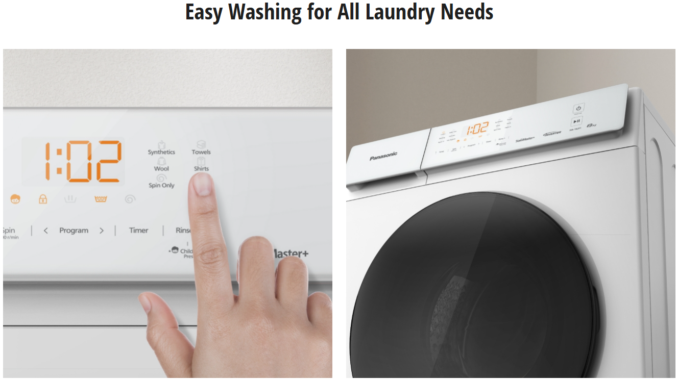 PANASONIC 8KG FRONT LOAD WASHING MACHINE NA-16JF1WMY