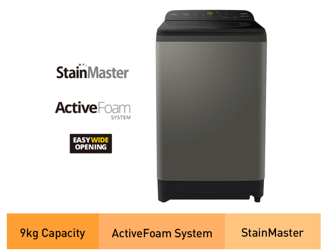 PANASONIC 9KG TOP LOAD WASHING MACHINE FOR STAIN CARE NA-F90A9DRT