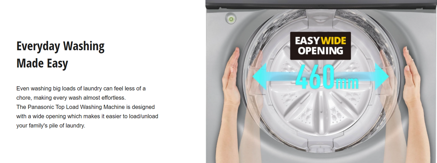 PANASONIC 15.5kg TOP LOAD WASHING MACHINE NA-FD155X3BT