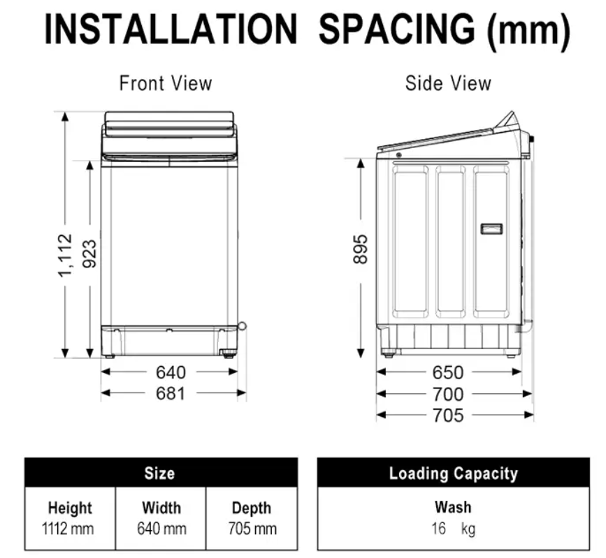 PANASONIC 16.5KG TOP LOAD WASHING MACHINE NA-FD165V3BT