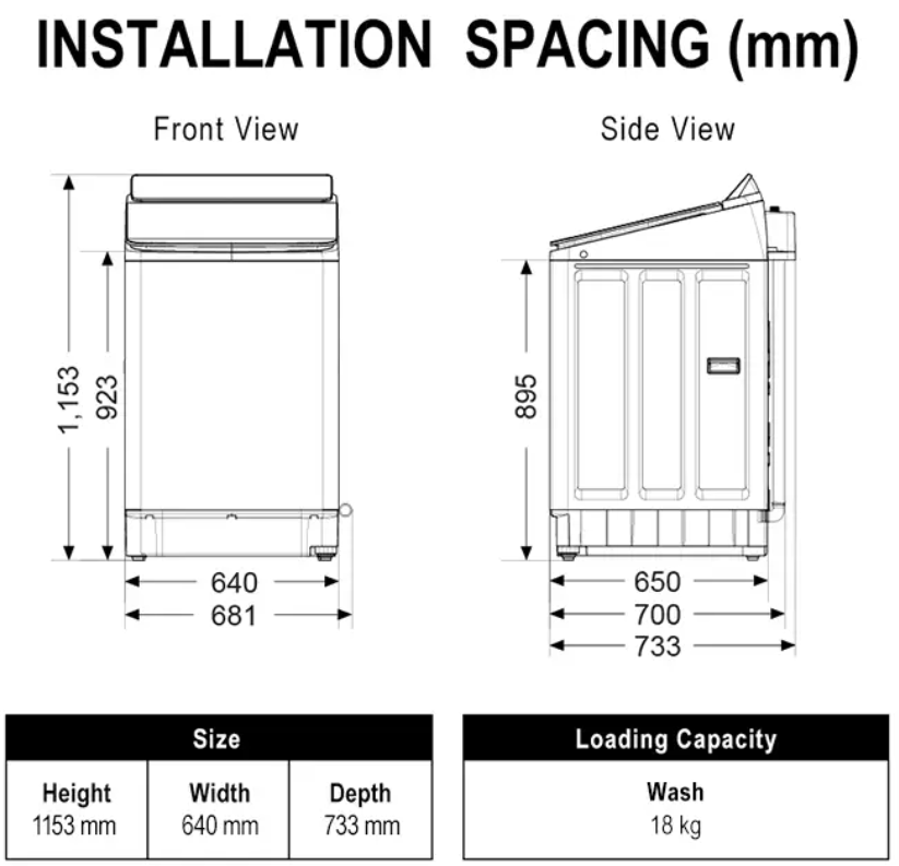 PANASONIC 18KG SMART TOP LOAD WASHING MACHINE NA-FD180W3BT