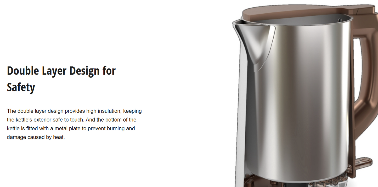 PANASONIC 1.5L STAINLESS STEEL ELECTRIC KETTLE NC-KD300WSK