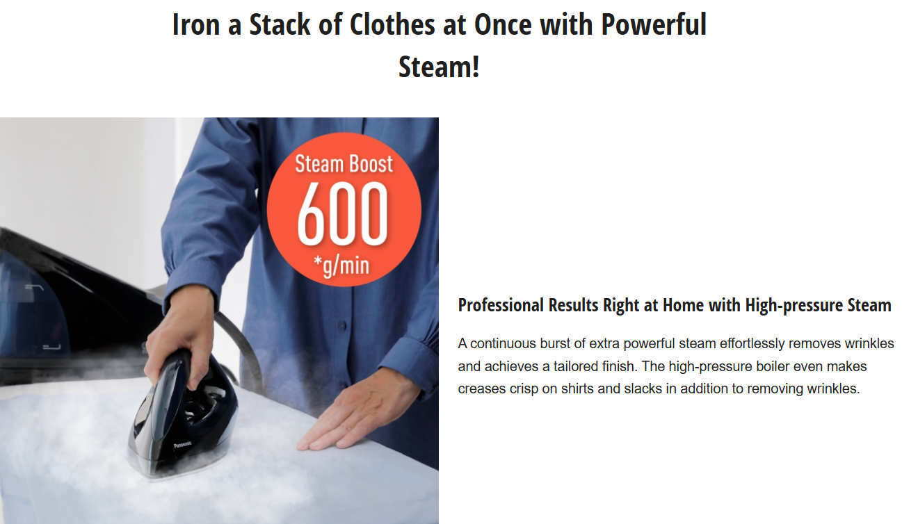 PANASONIC ANTI-CALC NI-GT200ASK STEAM GENERATOR IRON