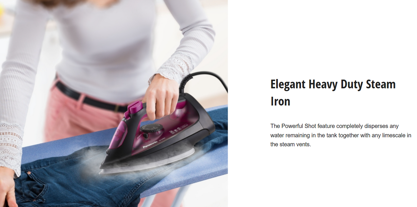 PANASONIC STEAM IRON WITH DURABLE DESIGN AND BIG SOLEPLATE NI-U400CPSK