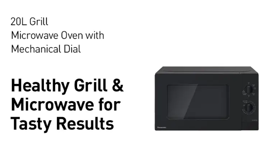 PANASONIC 20L GRILL & MICROWAVE OVEN NN-GM22QBMPQ