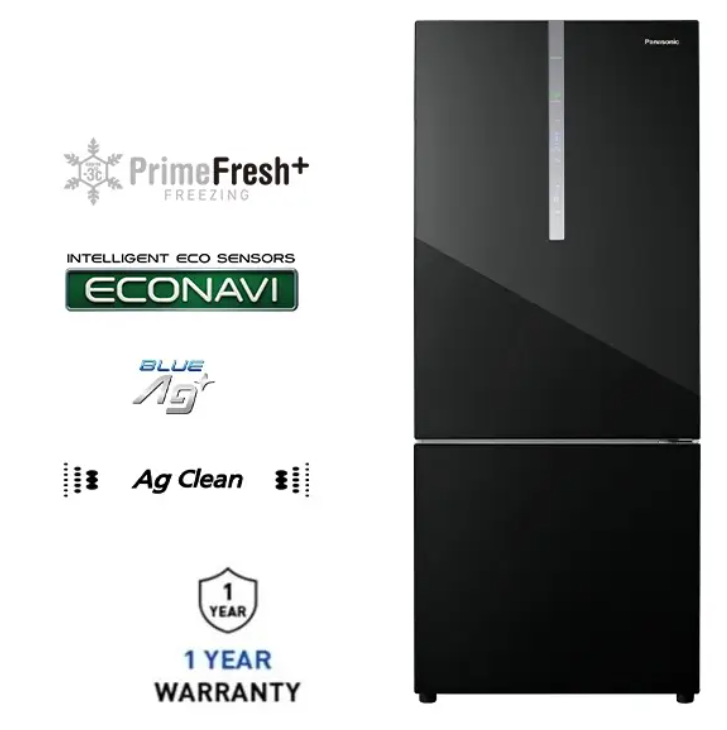 PANASONIC 2 DOOR BOTTOM FREEZER REFRIGERATOR NR-BX421WGKM GLASS DOOR SERIES