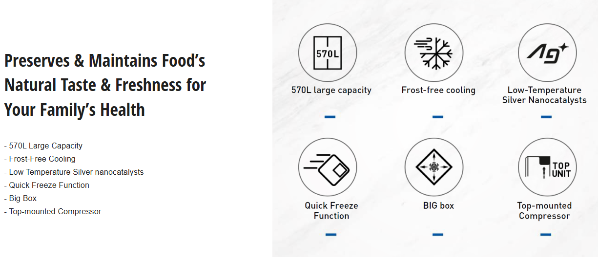 PANASONIC 570L SIDE BY SIDE REFRIGERATOR NR-S621BB-MY