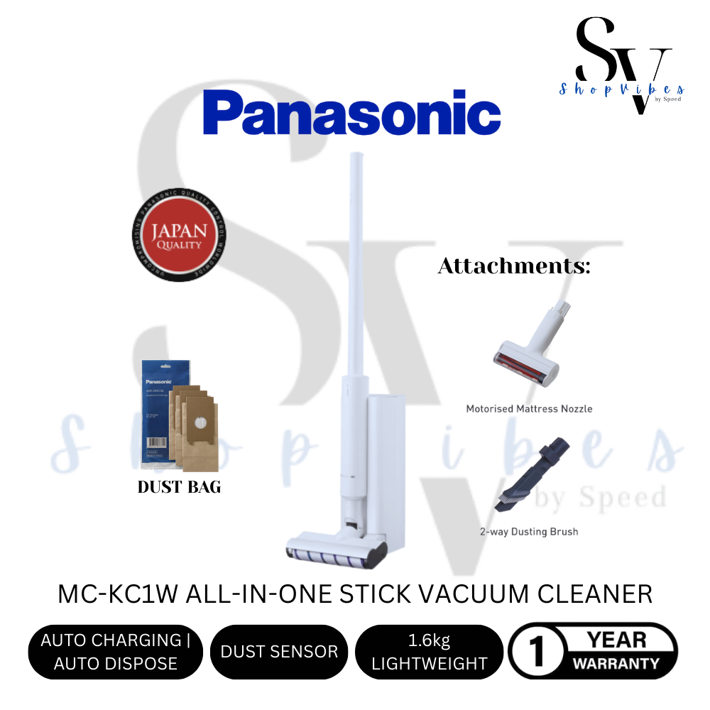 PANASONIC HANDHELD VACUUM CLEANER WITH ALL IN ONE CLEAN DOCK MC-KC1W247