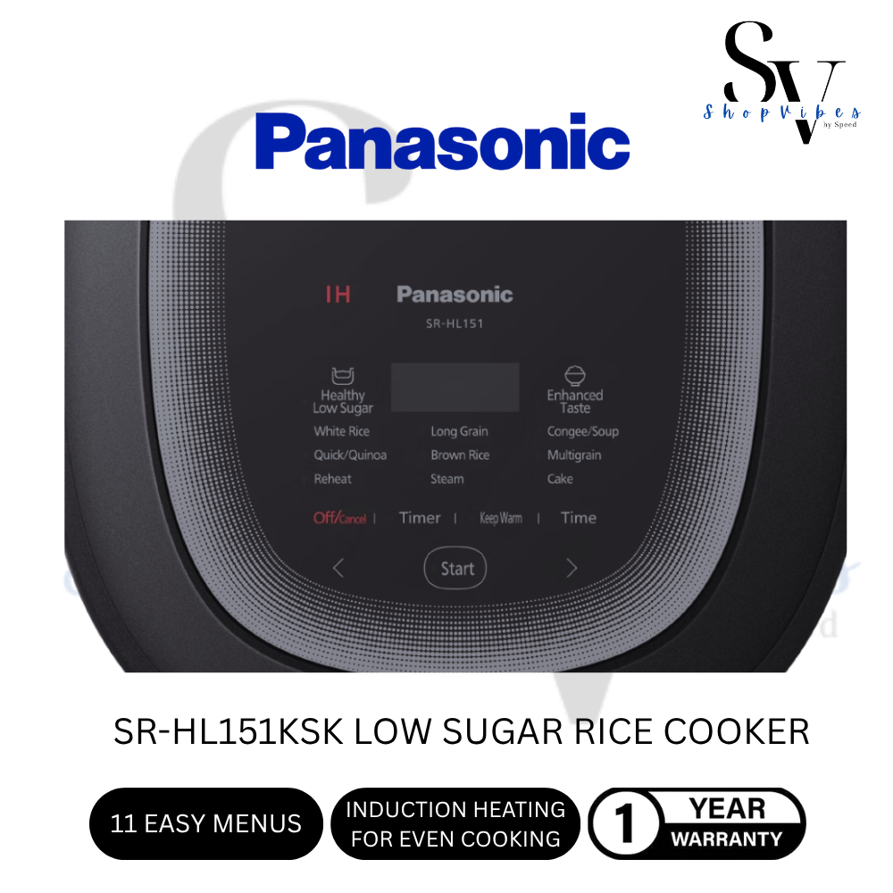 PANASONIC 1.5L LOW SUGER INDUCTION HEATER (IH) RICE COOKER SR-HL151KSK
