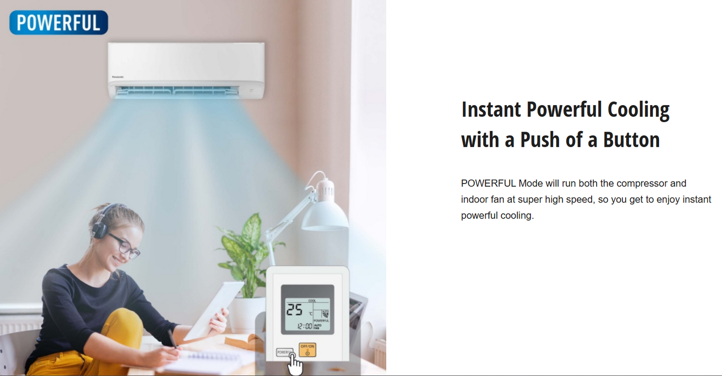 PANASONIC CS-PN30XKH 3.0HP STANDARD NON-INVERTER AIR COND (Without installation)