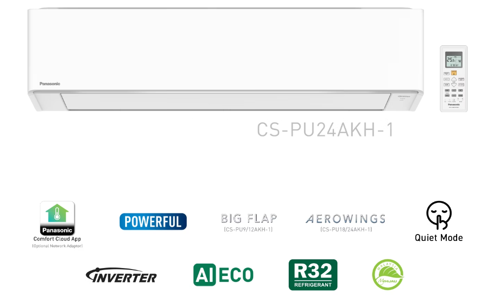 PANASONIC PU24AKH 2.5HP STANDARD INVERTER AIR COND (Without installation)