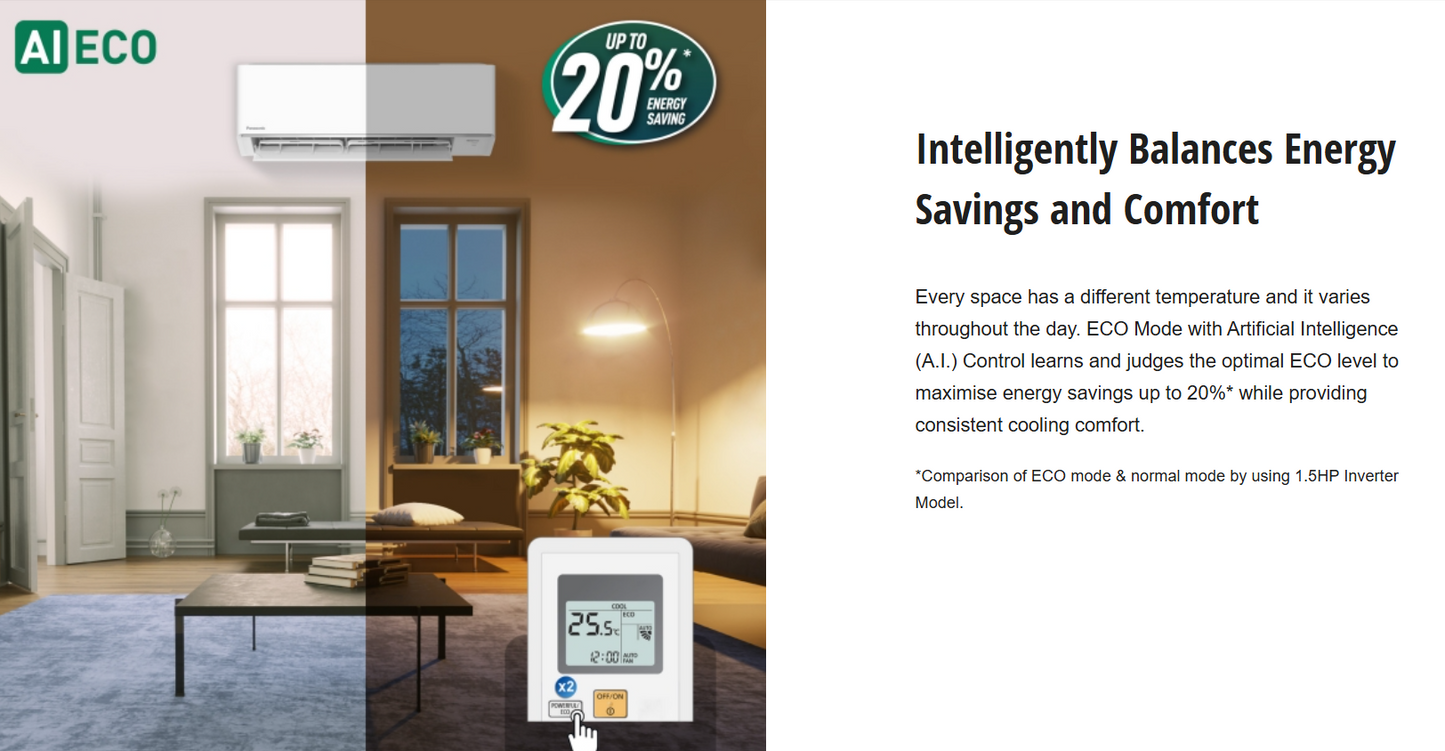 PANASONIC PU12AKH 1.5HP STANDARD INVERTER AIR COND (Without installation)