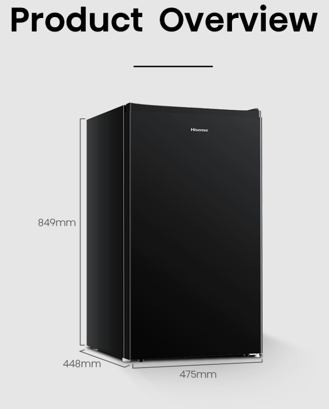 HISENSE SINGLE DOOR 110L RR120D4ABN1