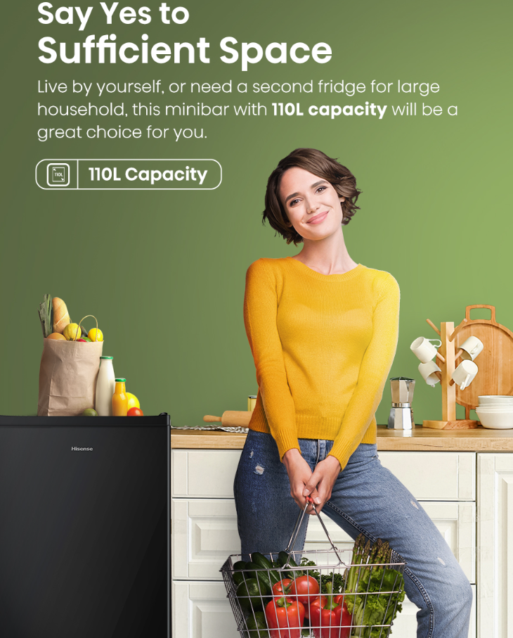 HISENSE SINGLE DOOR 110L RR120D4ABN1