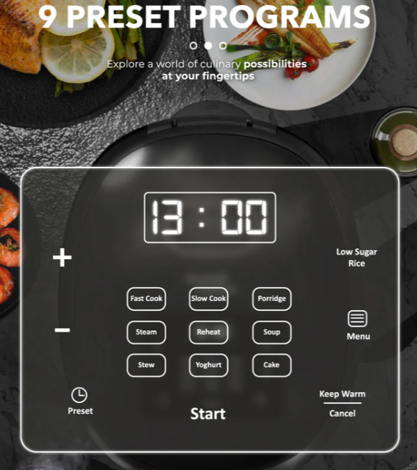RUSSELL TAYLORS DDIGITAL LOW SUGAR RICE COOKER (1.8L) RC10