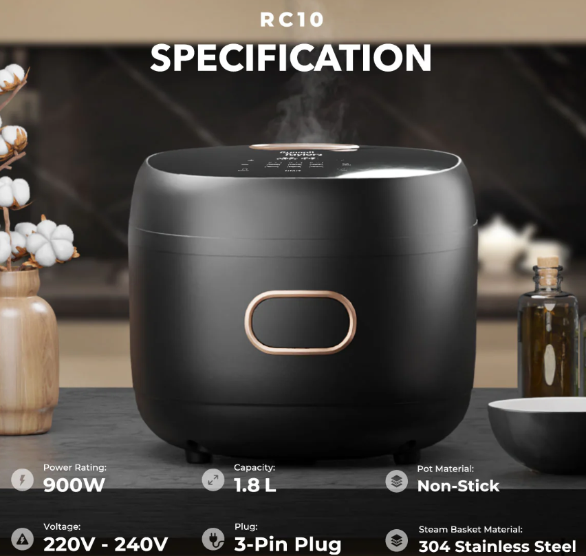 RUSSELL TAYLORS DDIGITAL LOW SUGAR RICE COOKER (1.8L) RC10
