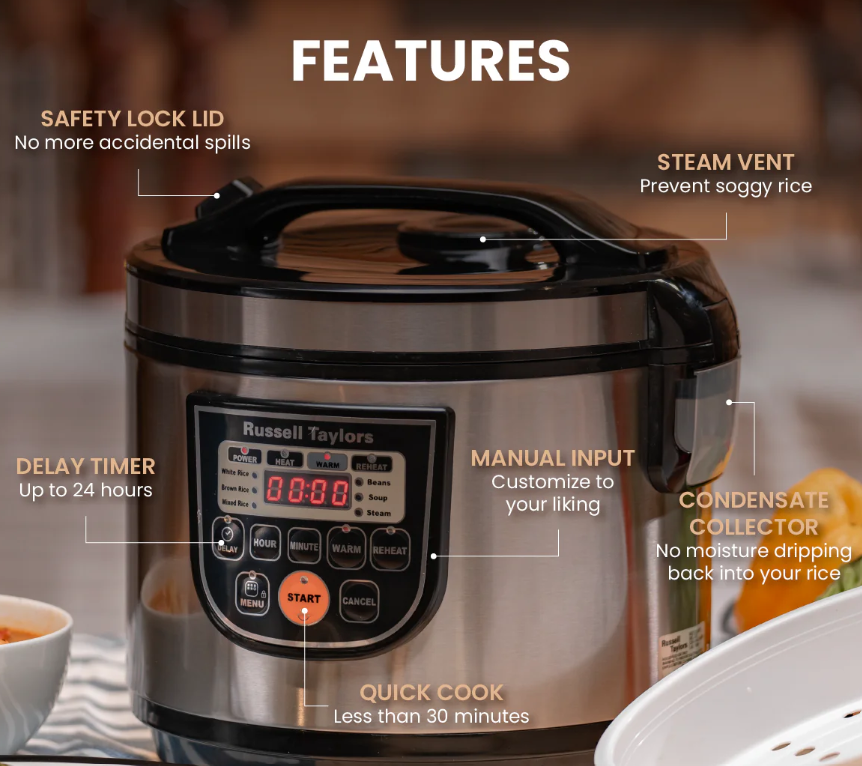 RUSSELL TAYLORS RICE COOKER 1.8L ERC-30