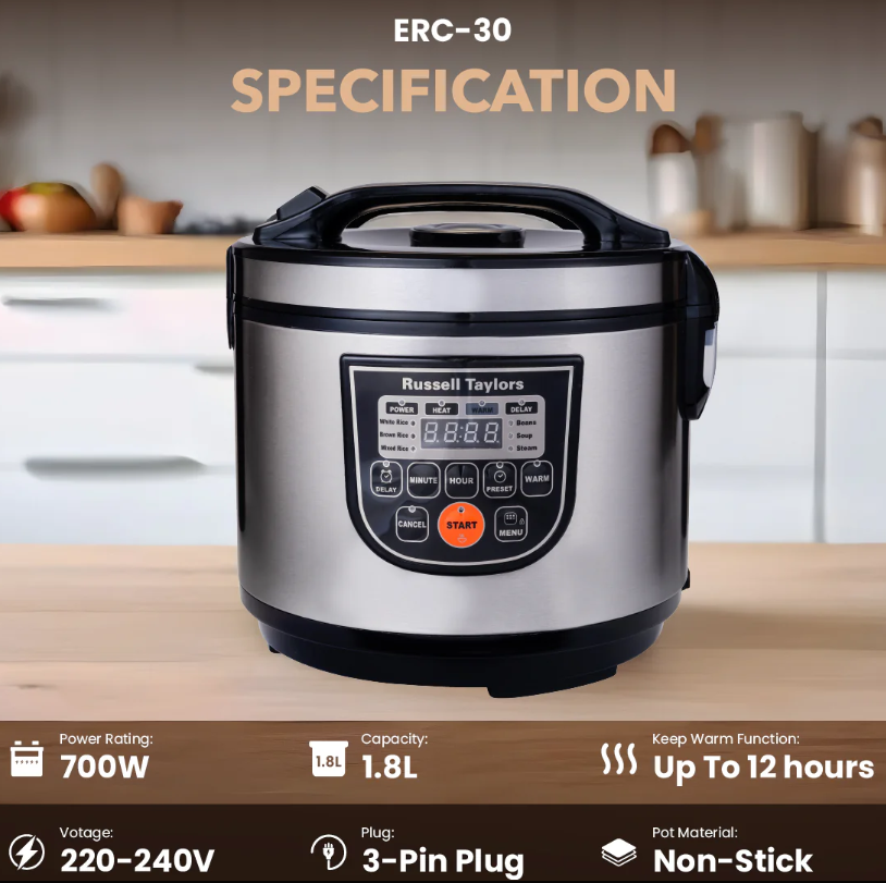 RUSSELL TAYLORS RICE COOKER 1.8L ERC-30