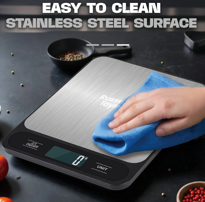 RUSSELL TAYLORS STAINLESS STEEL KITCHEN SCALE (10KG-1G) KS-20