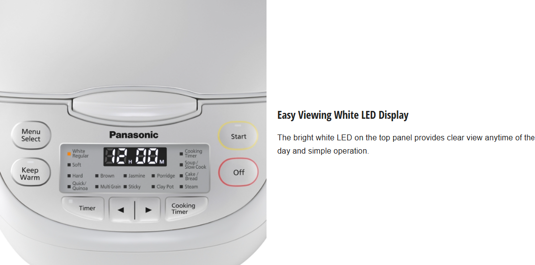 PANASONIC 1.8L MICRO COMPUTER JAR RICE COOKER SR-CN188WSK