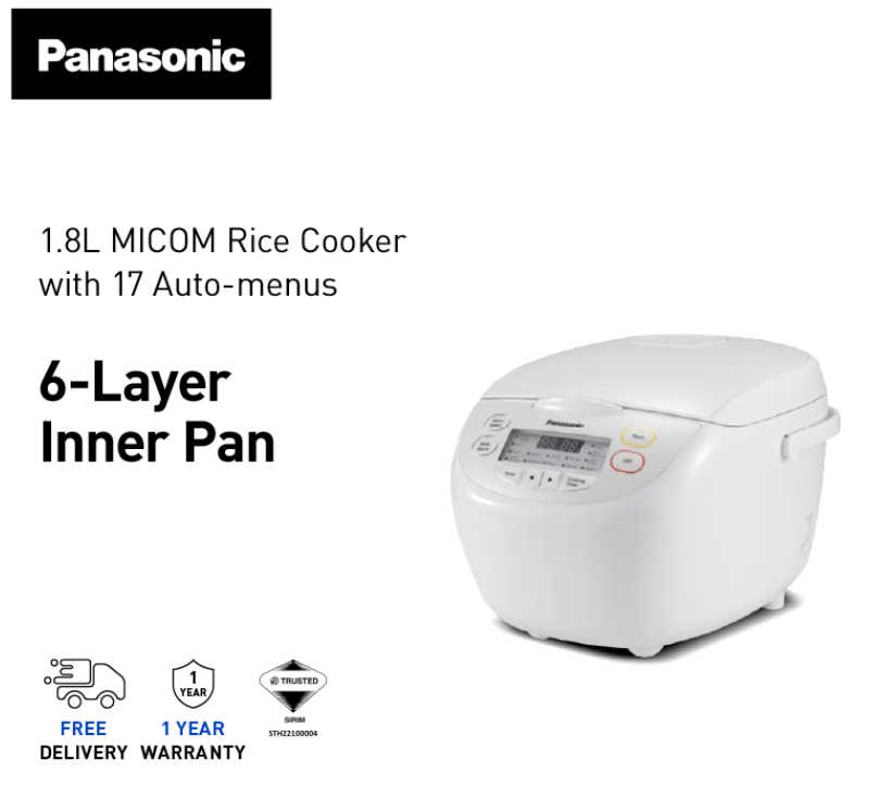 PANASONIC 1.8L MICRO COMPUTER JAR RICE COOKER SR-CN188WSK