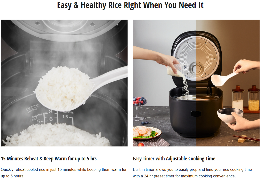 PANASONIC 1.5L LOW SUGER INDUCTION HEATER (IH) RICE COOKER SR-HL151KSK