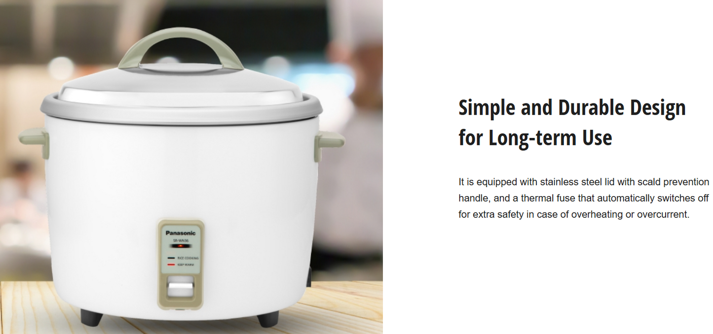 PANASONIC LARGE 3.6L CONVENTIONAL RICE COOKER SR-WN36WSWN