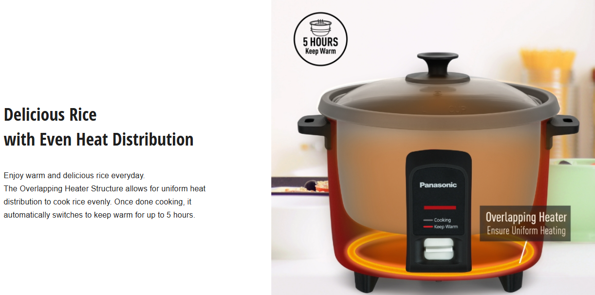 PANASONIC 1.8L CONVENTIONAL RICE COOKER SR-Y18FGRSKN